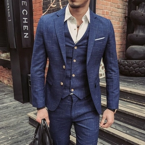 West Louis™ (Jacket Vest Pants) Business Formal Suit