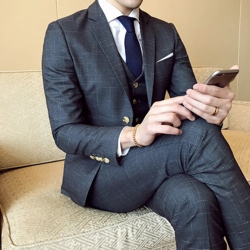 West Louis™ (Jacket Vest Pants) Business Formal Suit