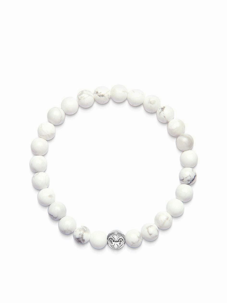 Women's Wristband with Howlite and Silver