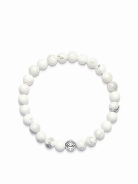 Women's Wristband with Howlite and Silver
